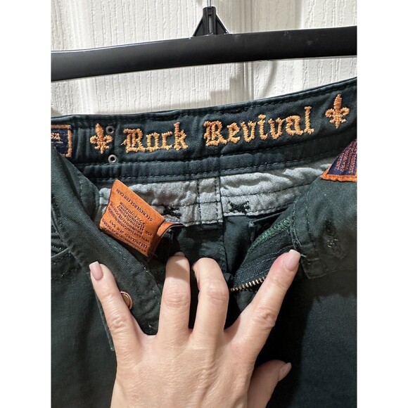 Rock Revival Women's JEN SKINNY Jeans Size 28 Measured 28x33 Green - Picture 6 of 14
